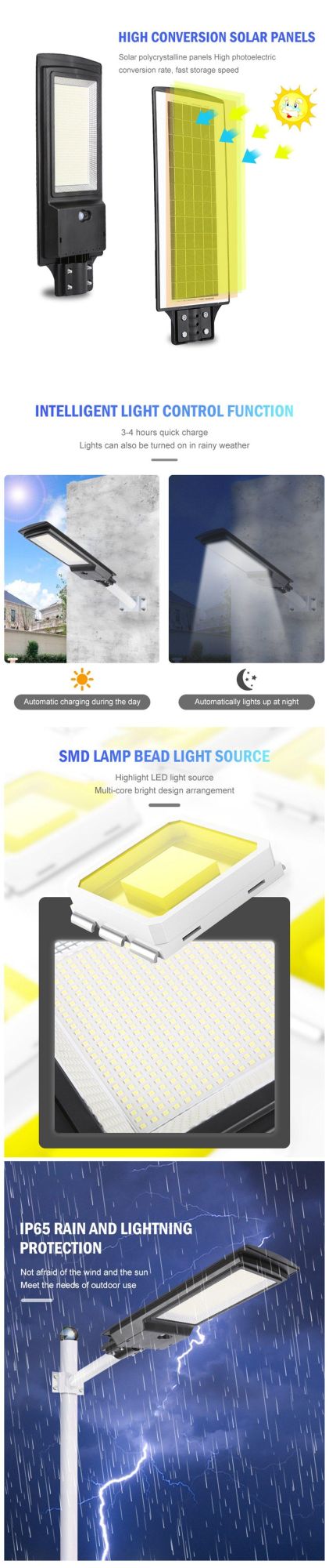 Top Sales Motion Sensor 50W 100W 200W Solar Street Light