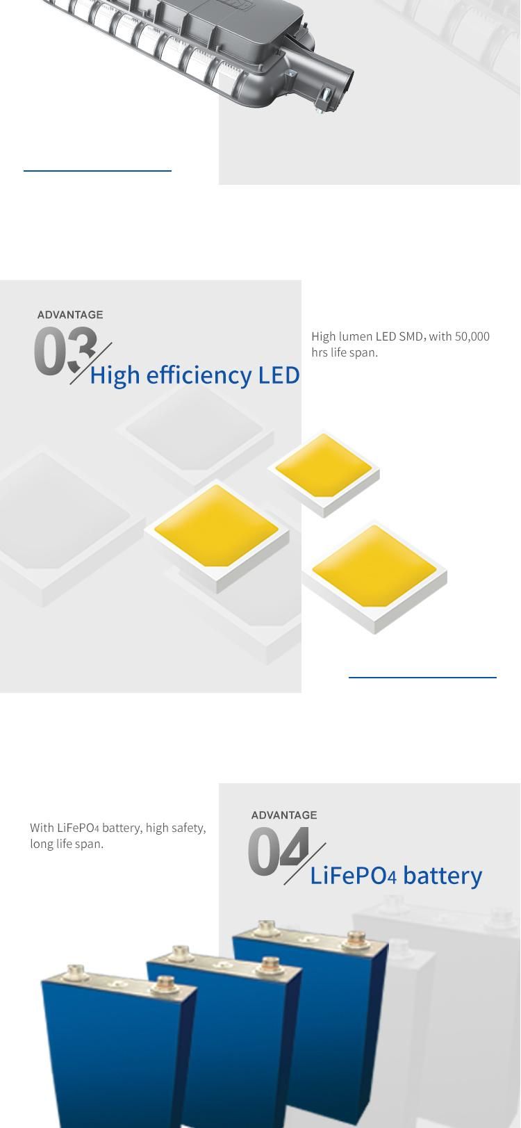 Government Project 56W Integrated Lamp Outdoor LED Lighting Solar Street Light with Poly Solar Panel