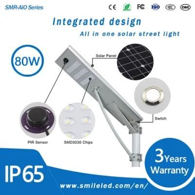 Radar Sensor 80W All in One LED Solar Street Light