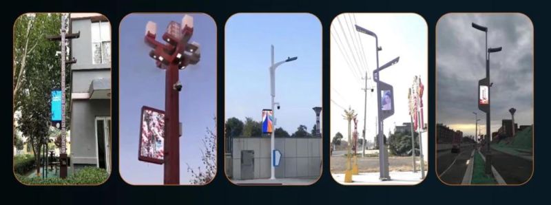 Smart City Pole with Smart Lighting with Facial Recognition Cameras