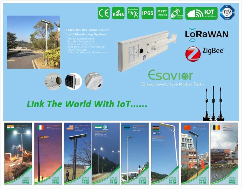 Esavior Ce RoHS IP66 Intergrated All in One Solar Smart Sensor Iot Street Light