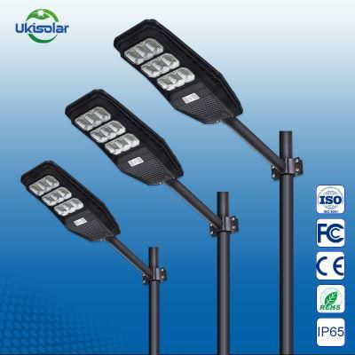 Ukisolar Low Price Integrated Solar Sensor Street Light 100W 200W 300W All in One Solar Street Light with Remote Control