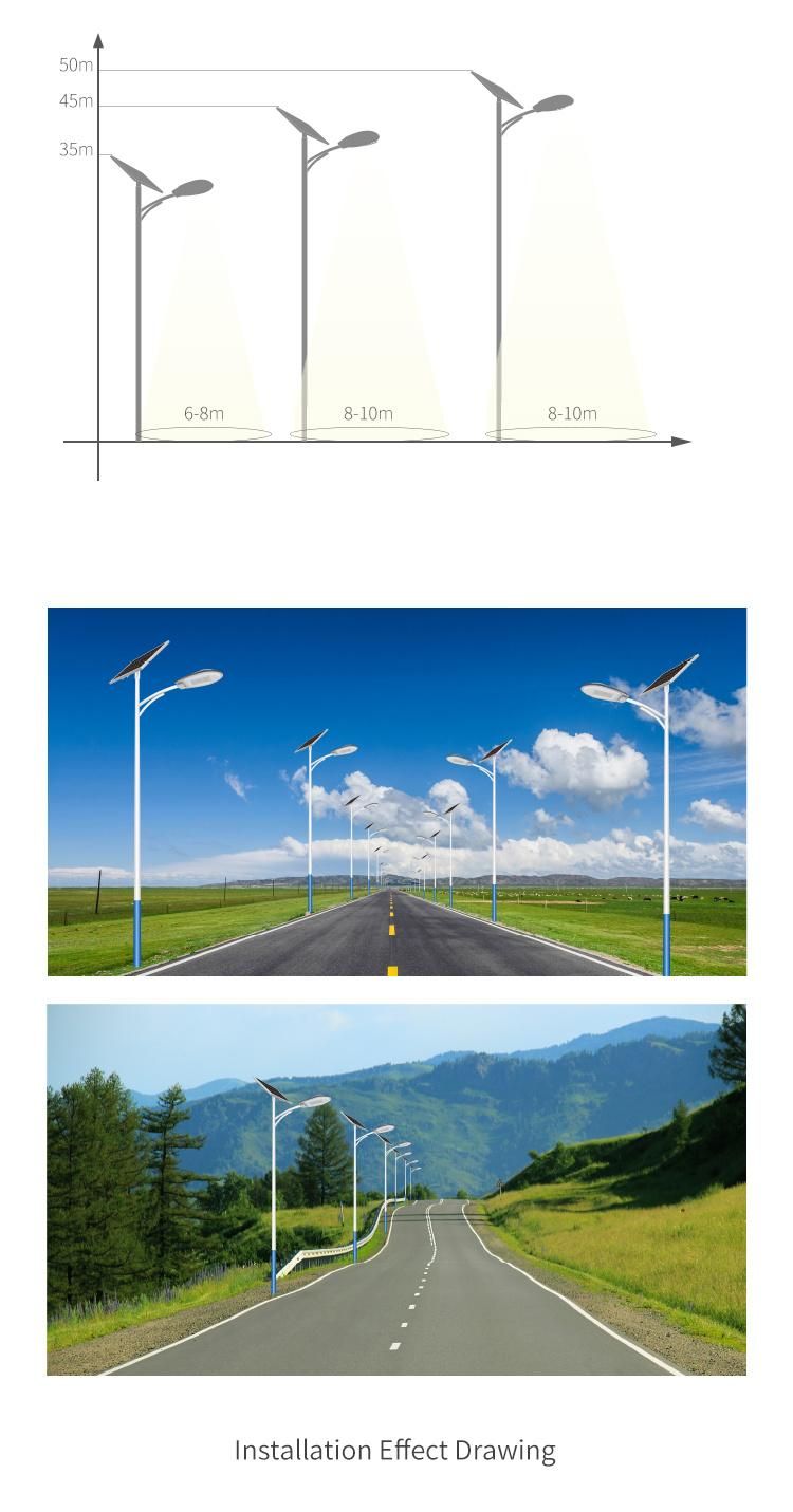 Nichia LEDs Bulbs 7000lm 3.2V 70W Long Life Span Factory Directly Supply Integrated Solar Street Light with Solar Panel