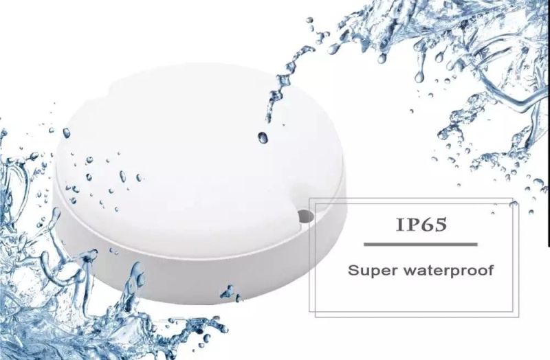 IP65 LED Light Moisture-Proof Lamp 12W Waterproof Bulkhead Energy Saving Lamp Round White with Ce/RoHS