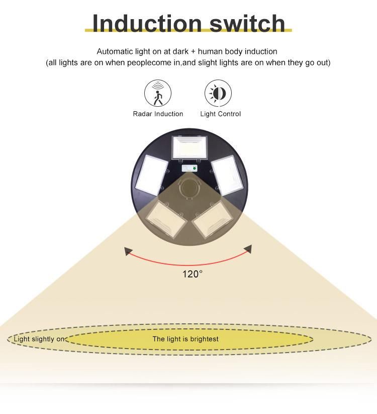 LED Integrated Solar Street Light Outdoor IP65 Solar Street Light for Long Time Lighting UFO All in One Solar Street Light