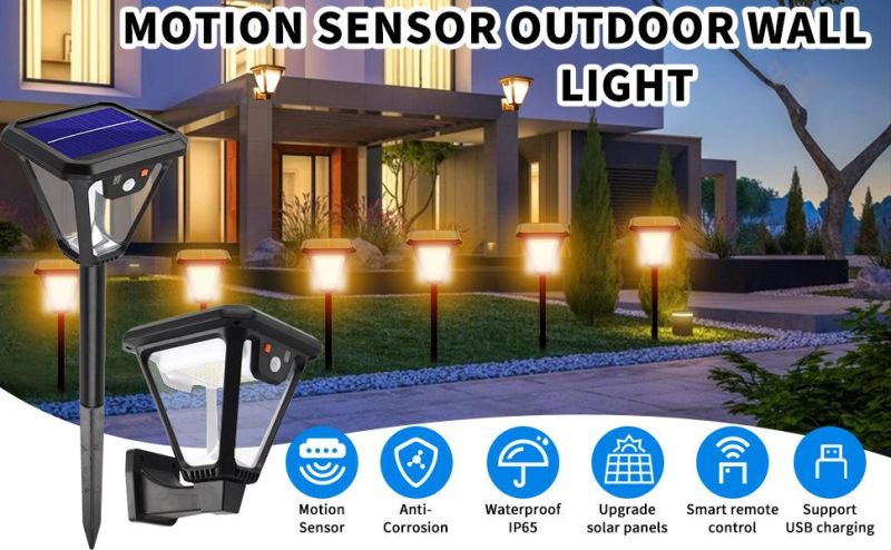 ABS Street Light LED Garden Spike Yard Lamp Outdoor Waterproof LED Solar Wall Light