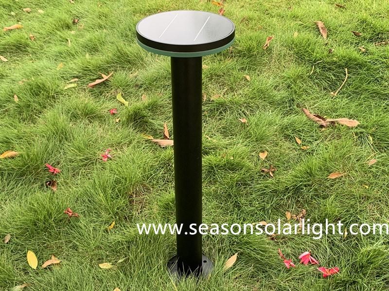 Waterproof IP65 Bollard LED Lamp Fixture Outdoor Solar Powered Garden Light with Warm White LED Light