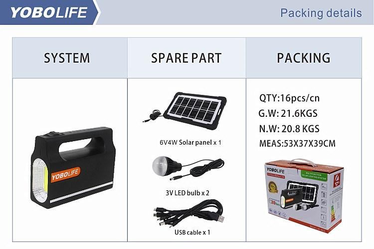 Yobolife 4W Solar Power System with Mobile Phone