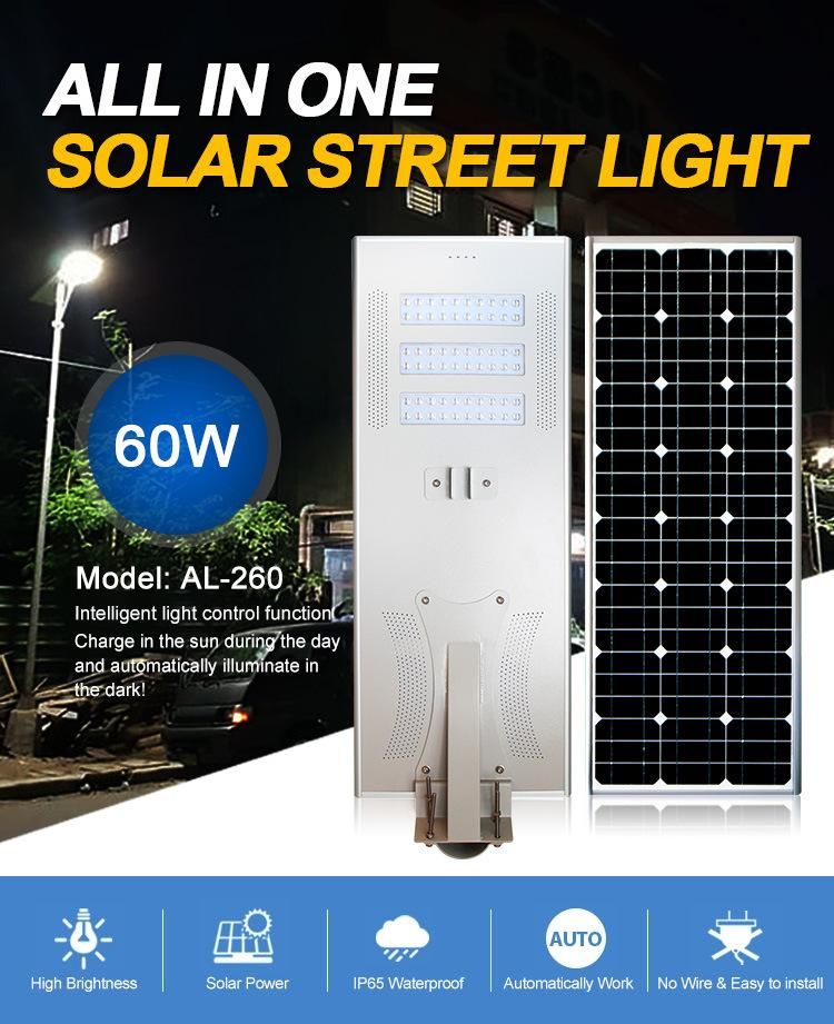 8m Mounting Solar Home Lighting System 60W LED Solar Light