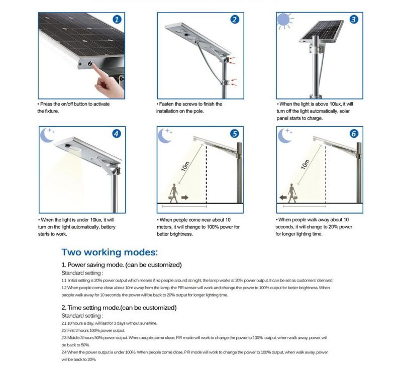 IEC 61215 Ce Certificated Street Light Solar Powered Outdoor