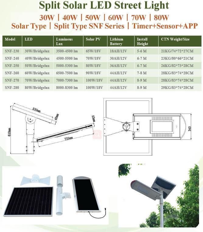 60W LED Integrated All in One Solar Powered Street Lamp (SNSTY-260)