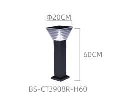 Bspro Smart Outdoor Pathway Lamp Aluminum Waterproof LED Pillar Lighting Lights Solar Powered Lawn Light