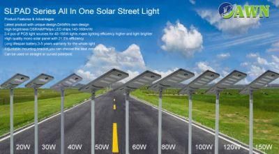 High Lumen 5 Years Warranty LED Road Lamp Solar Street Lights