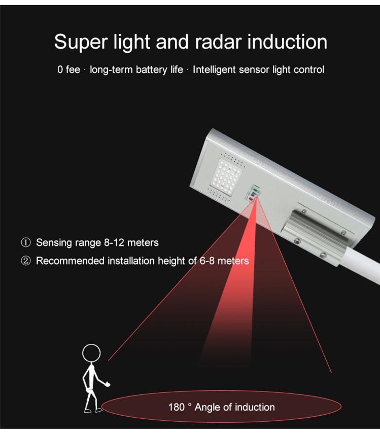 Die-Cast Aluminum 100W 150W Outdoor All in One Solar LED Road Light