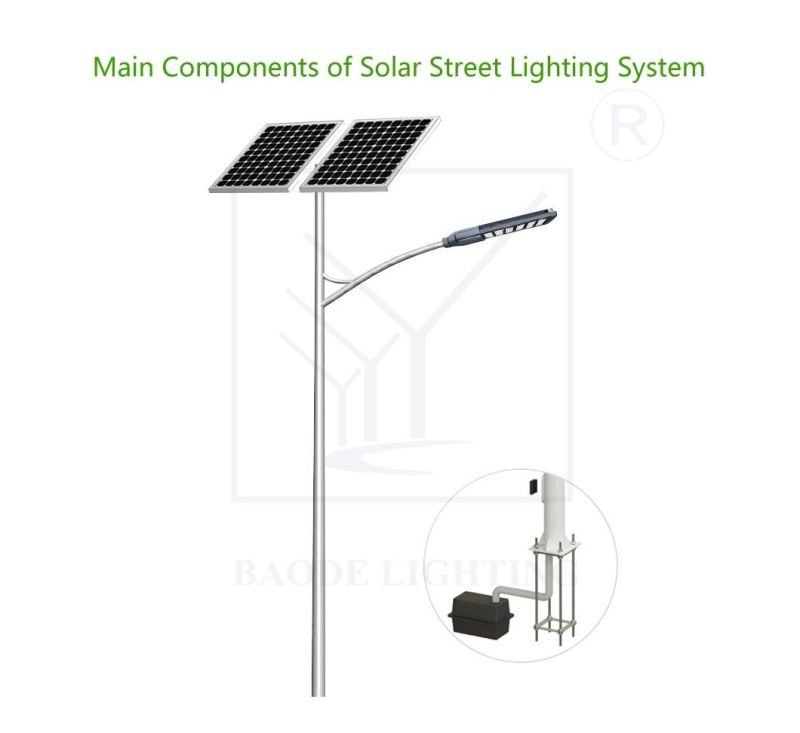 30/40/50/80W Steel Pole Solar LED Street Light