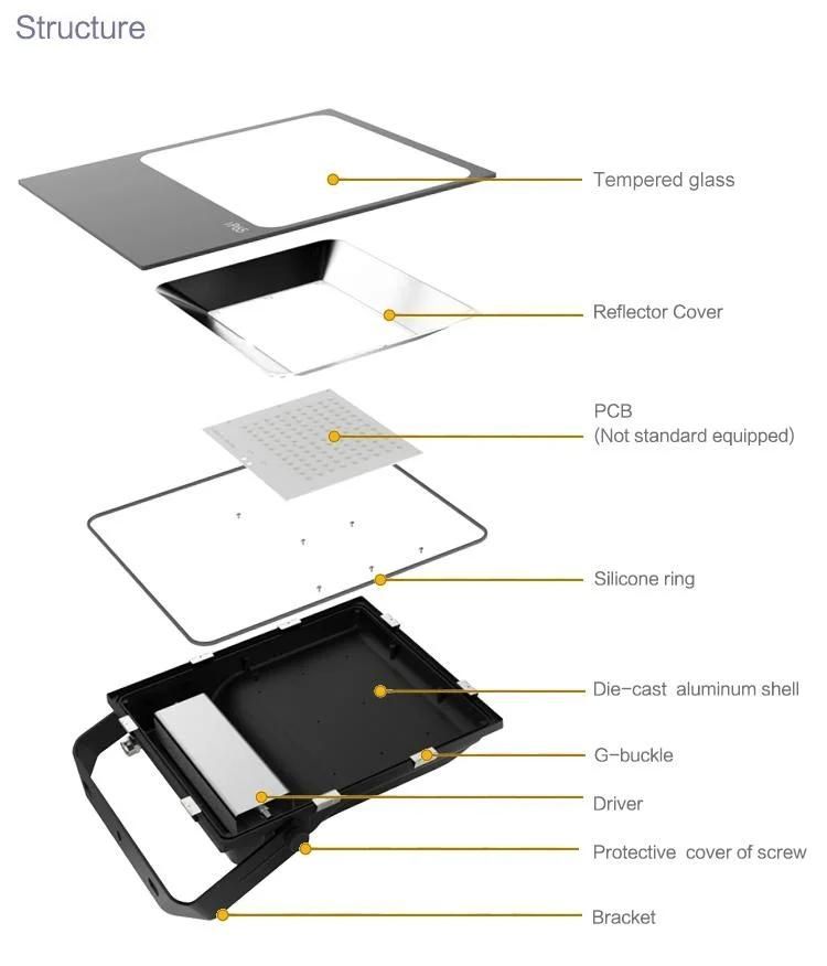 50-400W Aluminum Projecting Adjustable Outdoor LED Flood Light