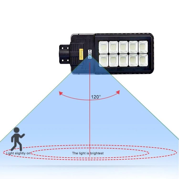 Hot Sale Wholesale LED Street Light 300W Automatic Induction IP65 Solar Light Manufacturer Price ABS Infrared Control Waterproof Garden Intelligent Solar