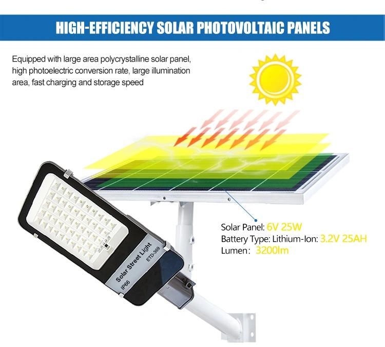 High Brightness and Long Working Time Solar Power Street Light High Quality Luminaires 200W 300W Waterproof IP66