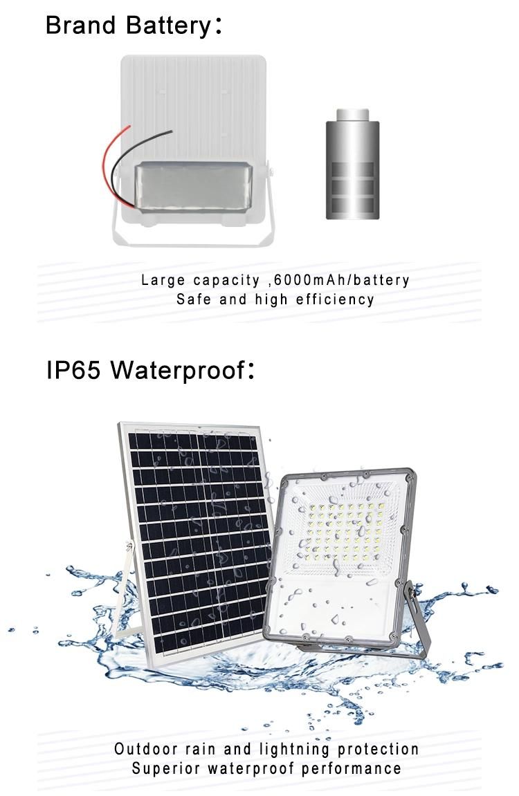 IP67 Grey Body 20W 30W 40W 100W Outdoor Sport Field Solar Power LED Flood Light