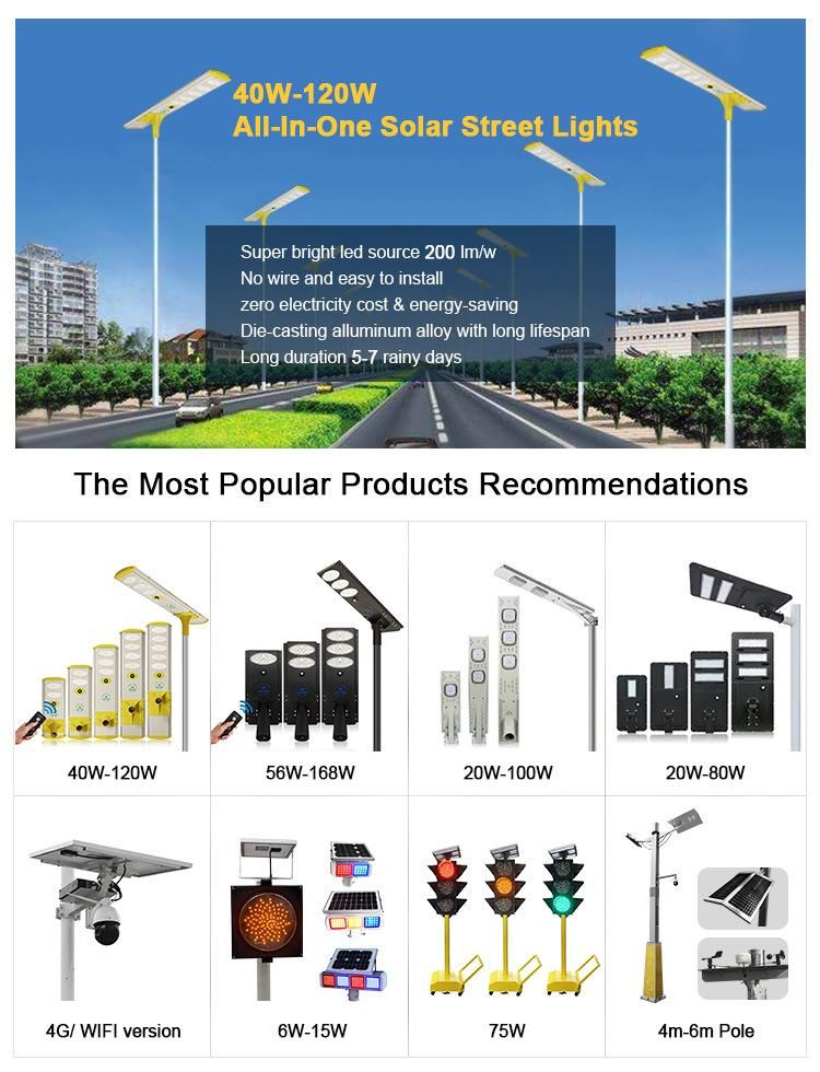 Outdoor LED Light 100W 5050 LED Chips Solar Street Light