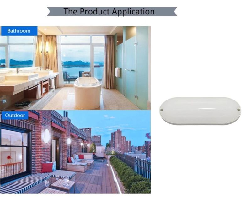 Classic B5 Series Energy Saving Waterproof LED Lamp White Oval 12W for Bathroom Room