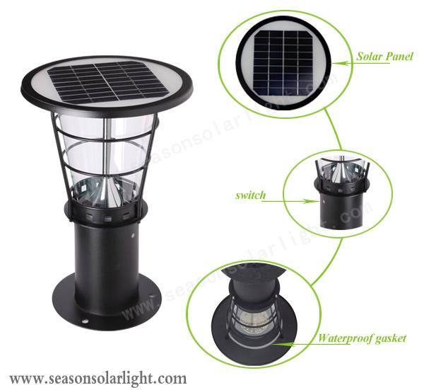 China Factory Supply Solar Energy Lighting CE Solar Garden Lamp with Solar Panel & LED Lamp