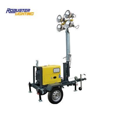 5kw Silent Genset Vehicle-Mounted Diesel Generator Trailer Light Tower