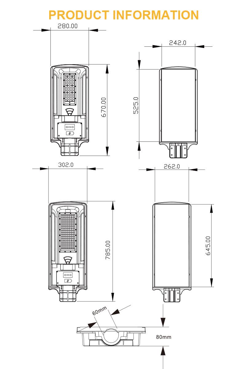 18W IP65 LED Solar Street Light With Sensor