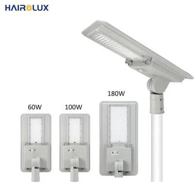 All in One Aluminum IP65 Waterproof CE RoHS Remote Control Outdoor 60W 100W 180W Solar Powered LED Street Light