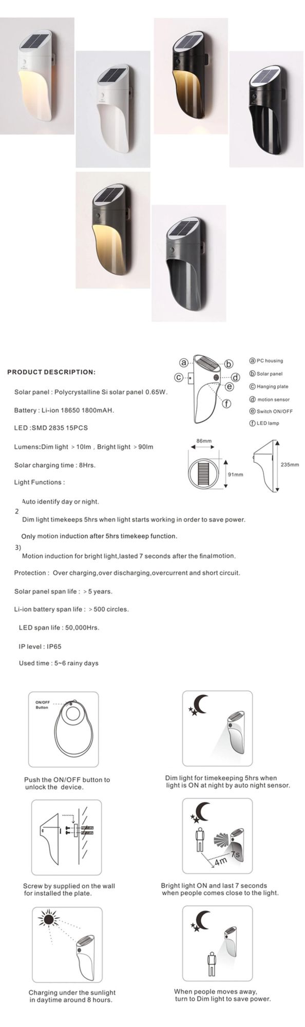 LED Solar Light Waterproof Outdoor Solar Garden Light