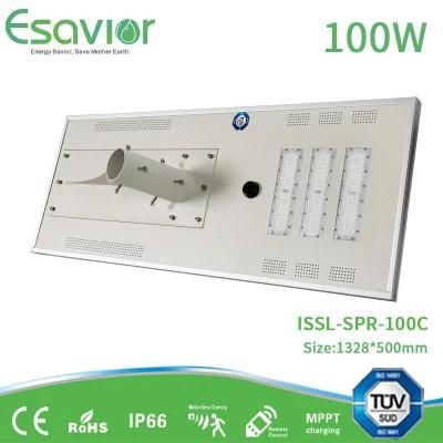 100W 12000lm High Lumen All in One Solar Power Lighting LED Street Light