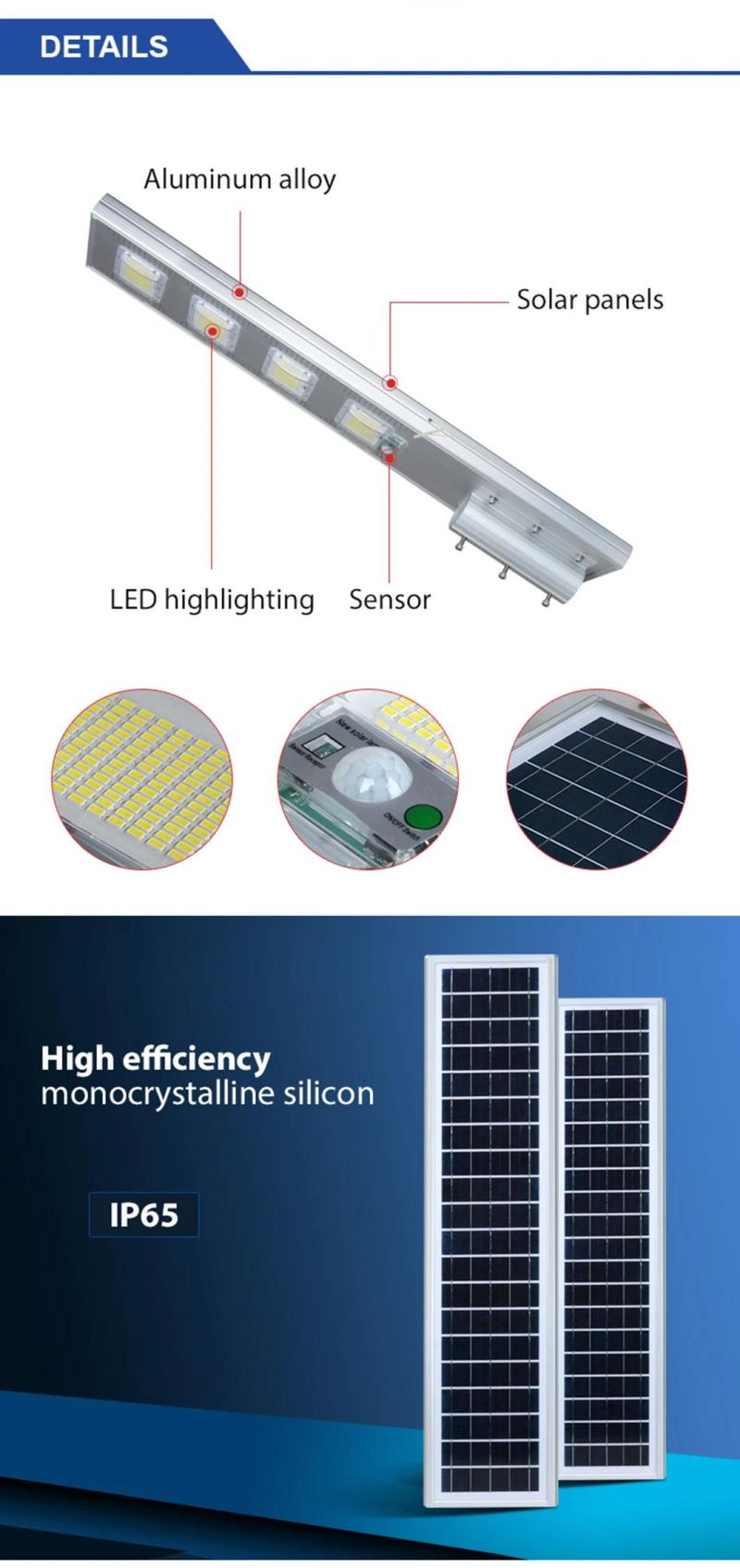 LED Chips Streetlight Road High Power Solar LED Street Light