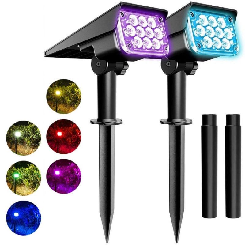 Light Fixture, 5W LED Solar Light No Glaring with Ground Spike for Courtyards for Paths (10 lights-RGB) Esg17316