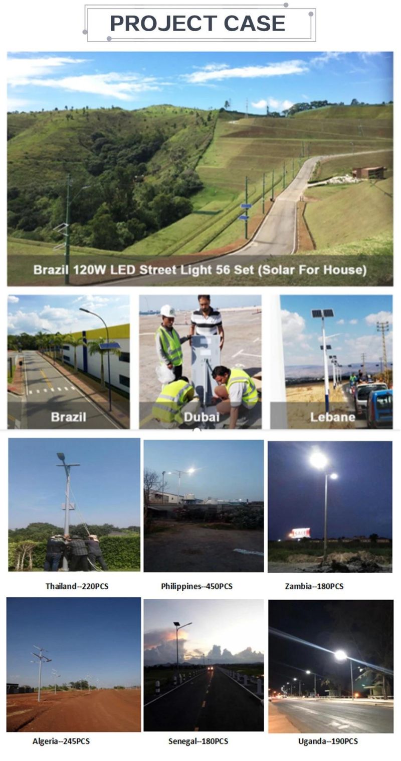 CE RoHS >140lm/W 12V/24V DC Outdoor 9m 80W Separated Solar Street Light for Highway