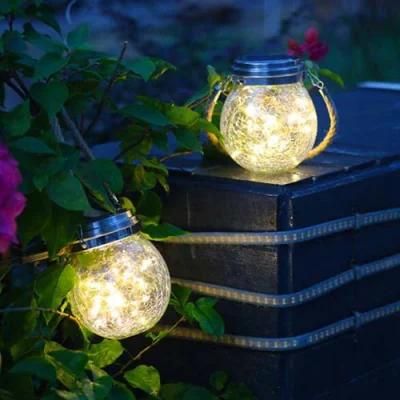 Outdoor Tree Garden Hanging Solar Powered Mason Jar Light with Warm White