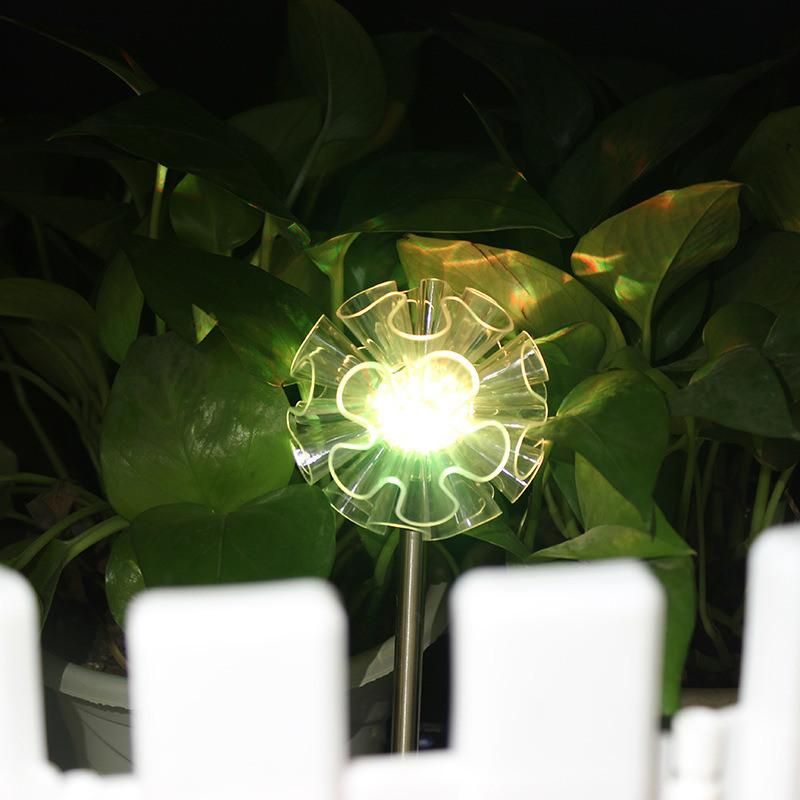 Solar Stake Lights, Garden Patio Outdoor Life-Size Flower Figurines LED Dandelion & Lily & Sunflower - Color Changing Set of 3 Esg12024