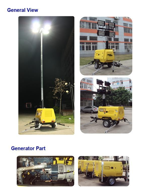 Construction Portable LED Flood Trailer Mobile Lighting Tower Best Price