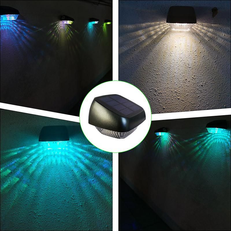 RGB Gradient Solar Outdoor Garden Decoration Fence Step Lights Wall Lights