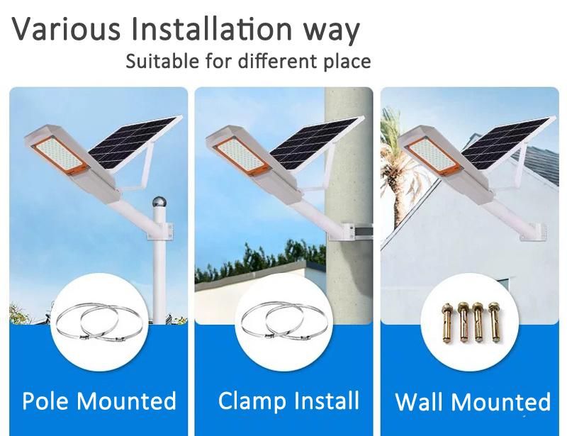 Top Quality High Efficiency IP65 Waterproof Outdoor Separated Long Lifespan 100W 200W 300W Solar LED Street Light