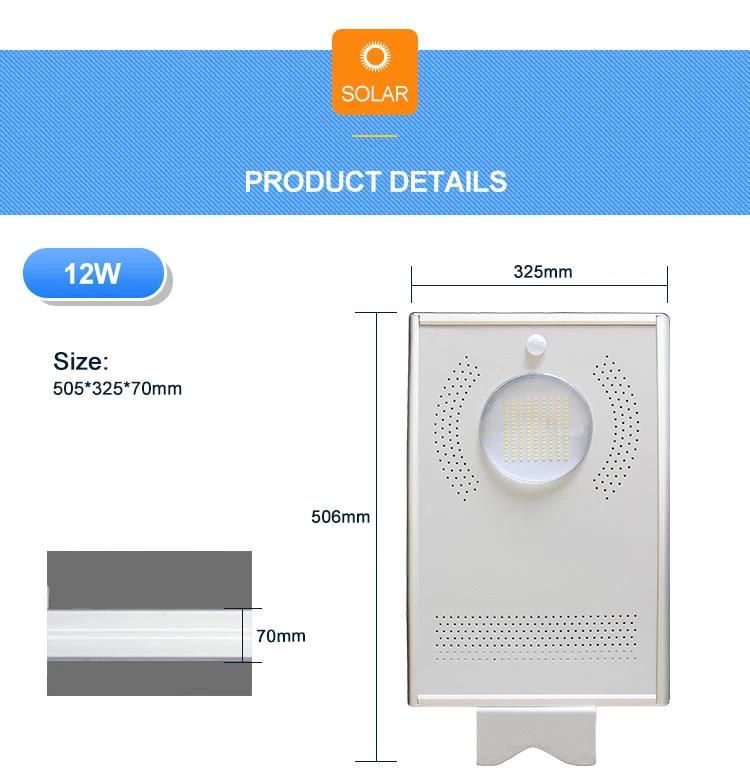 6500K Color Temperature Home Outdoor 12W LED Chips Solar Light