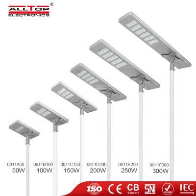 Alltop Cheap Price SMD Bridgelux 50 100 150 200 250 300 Watt Road Outdoor Solar LED Street Lights Price List