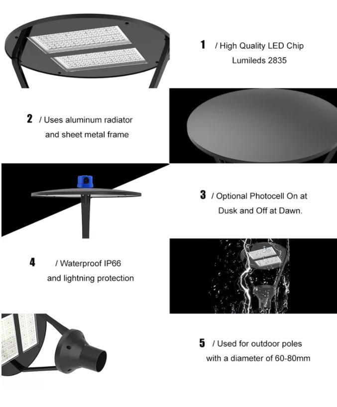 High Efficiency 165lm/W Projector Lamp Garden Light LED Post Top Lanterns