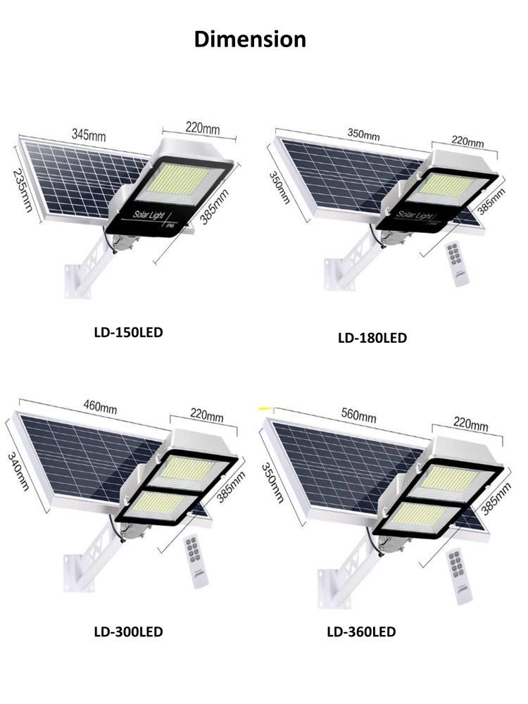 High Power 300W SMD5730 LED Solar Street Lamp with LiFePO4 Battery