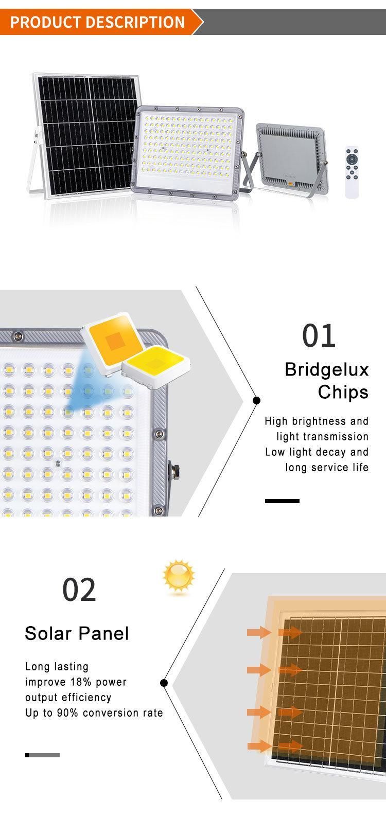 Large Capacity Battery 30W Solar LED Flood Light for Outdoor