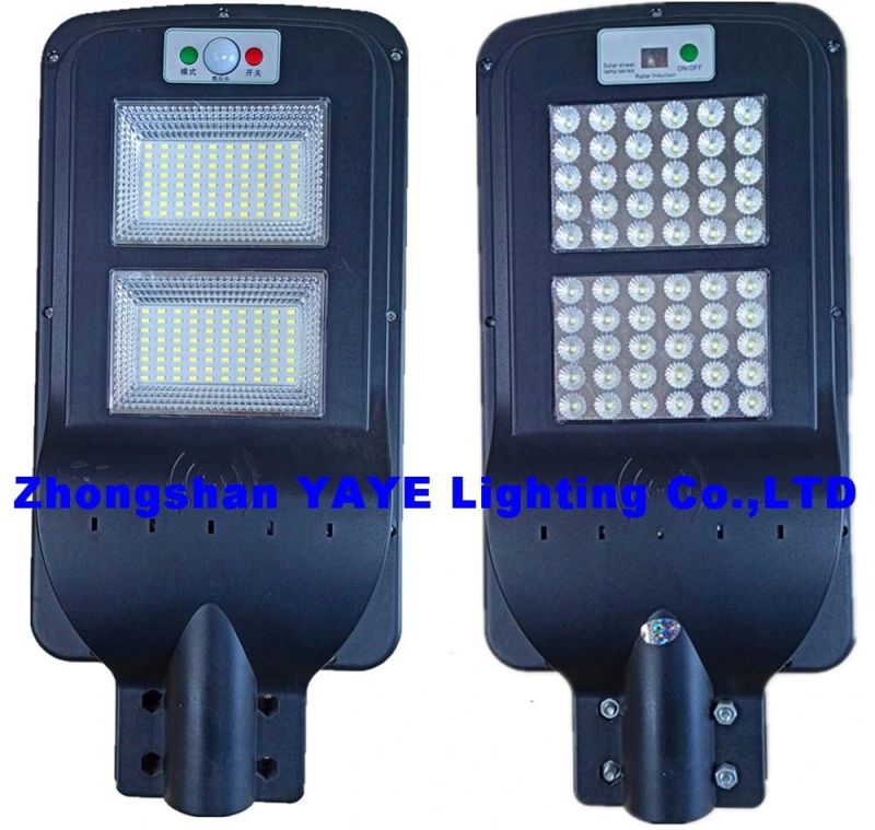 Yaye 2021 Hot Sell 60W All in One Solar LED Street Garden Road Lamp with Remote Controller