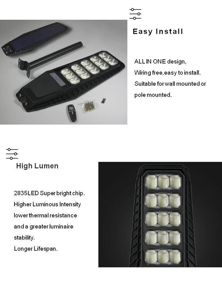 Mj-Lh8100 Outdoor All in One ABS Material 100W LED Solar Street Light Lamp