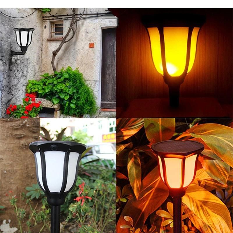 3 in 1 Dancing Fire Torch Lamp Wall Mount Insert Stake 96 LED Lights for Garden Landscape Path Lawn Decorative Security Light Esg12026