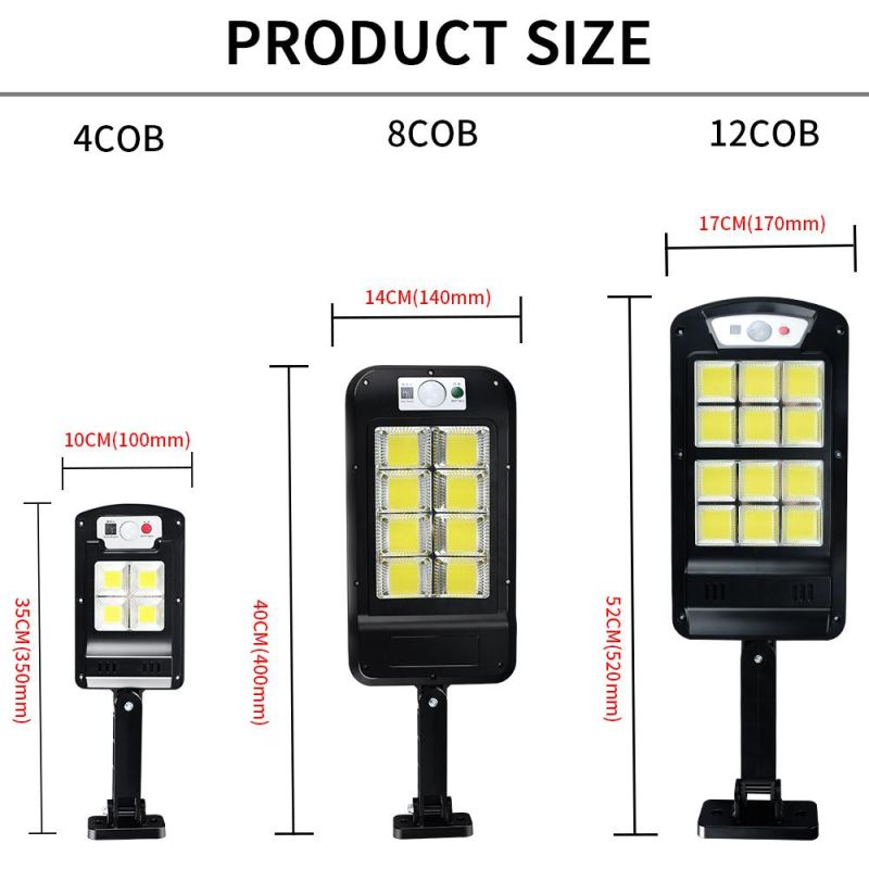 Powerful Remote Control COB Solar Light LED Outdoor Solar Lamp PIR Motion Sensor Garden Wall Street Lights Decorative