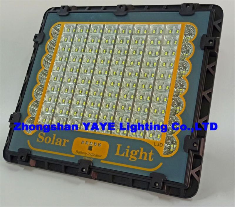 Yaye 2021 Hot Sell 50W/100W/150W/200W/300W/400W Outdoor Solar LED Flood Garden Light with Remote Controller/ Radar Sensor