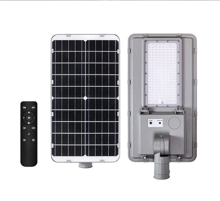 High Lumen IP65 All in Two Split Integrated Solar Panel Power Street Light 100W 150W 200W LED Solar Streetlight